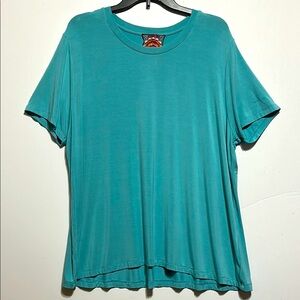 Johnny Was Teal Short Sleeve Tee